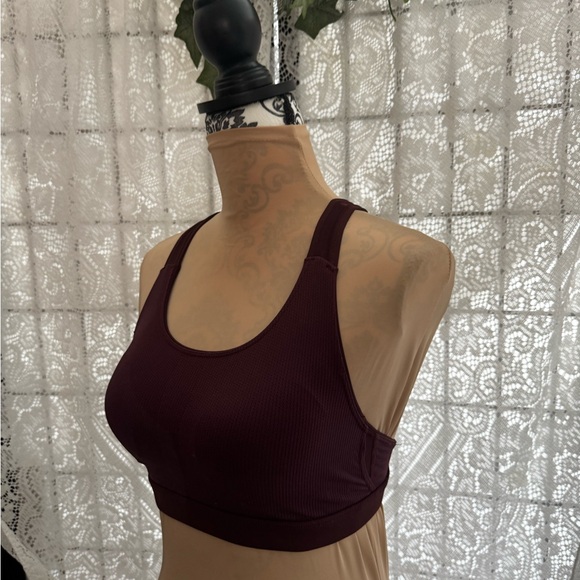 Athleta Ribbed Racerback Crisscross Sports Bra Size XS Cocoa Brown - Picture 14 of 14